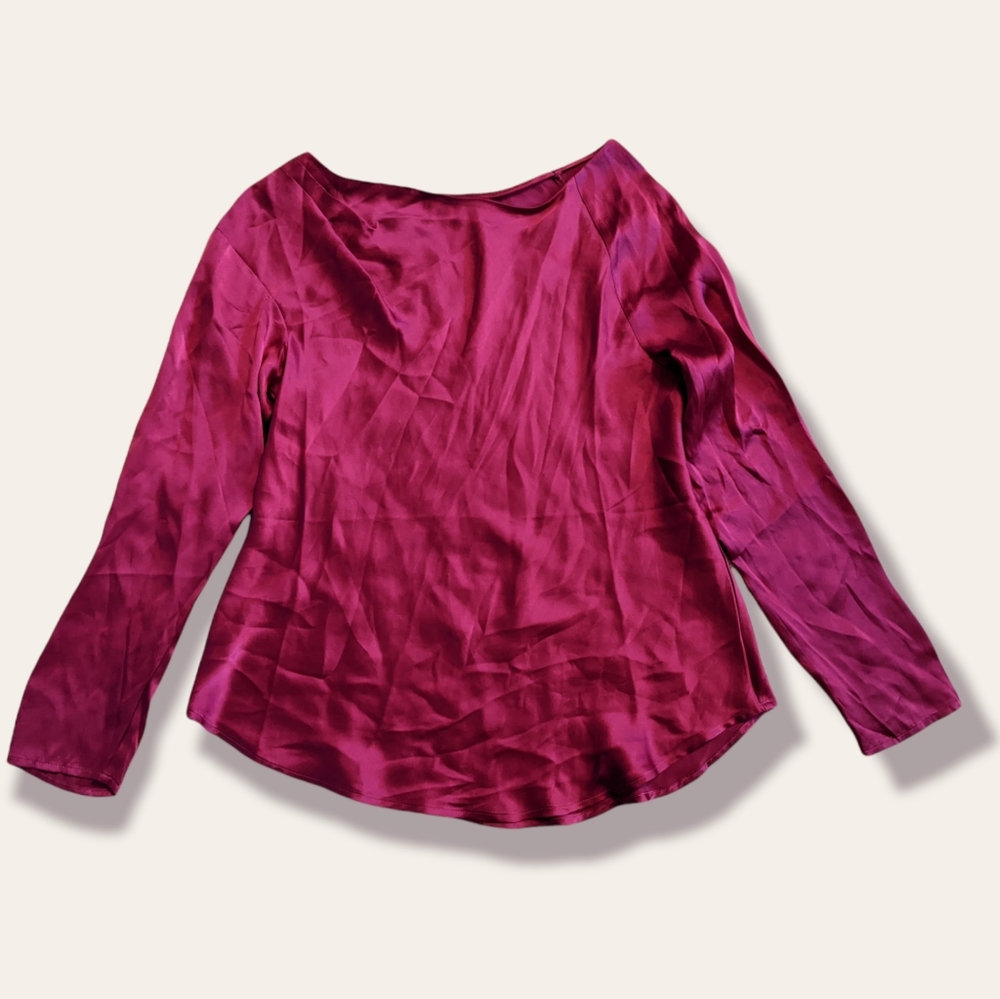 Sundance pink long sleeve silk top L